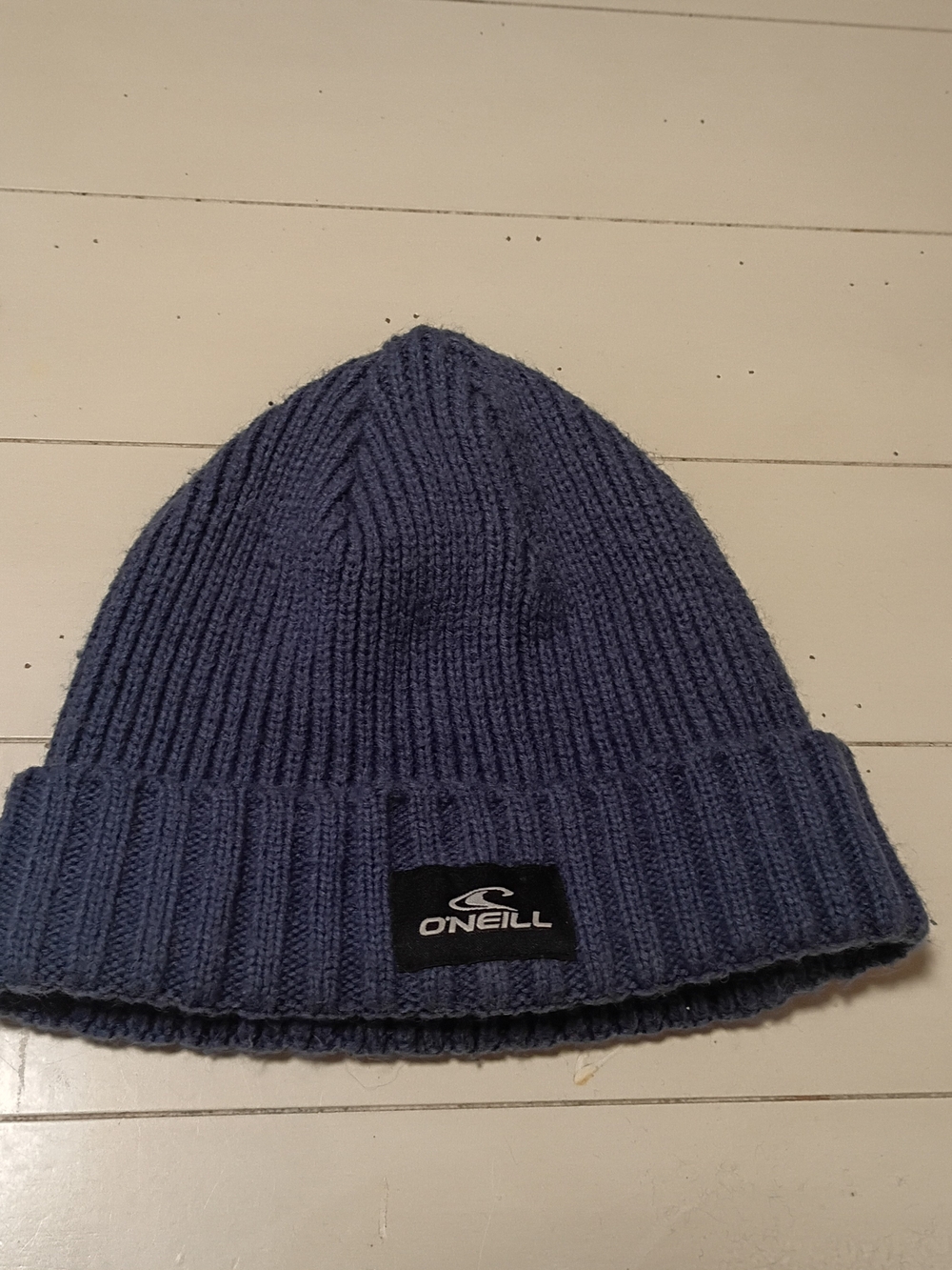 O'Neill Y2K Era Vintage Blue Ribbed Knit Beanie Hat